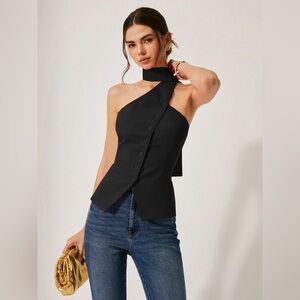 Cotton & Linen Halter Top With Decor Pockets Commense XL (45) CC20